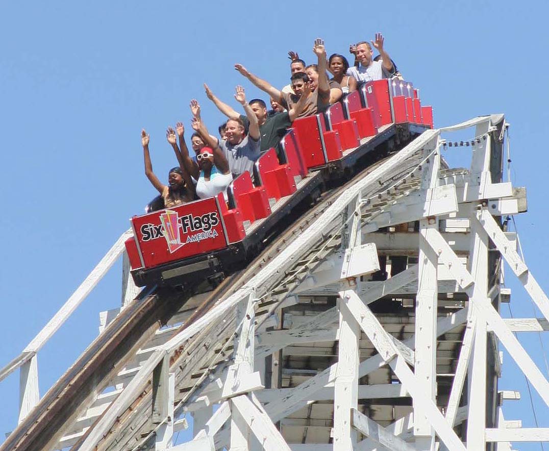 Vintage Wooden Roller Coaster Cars