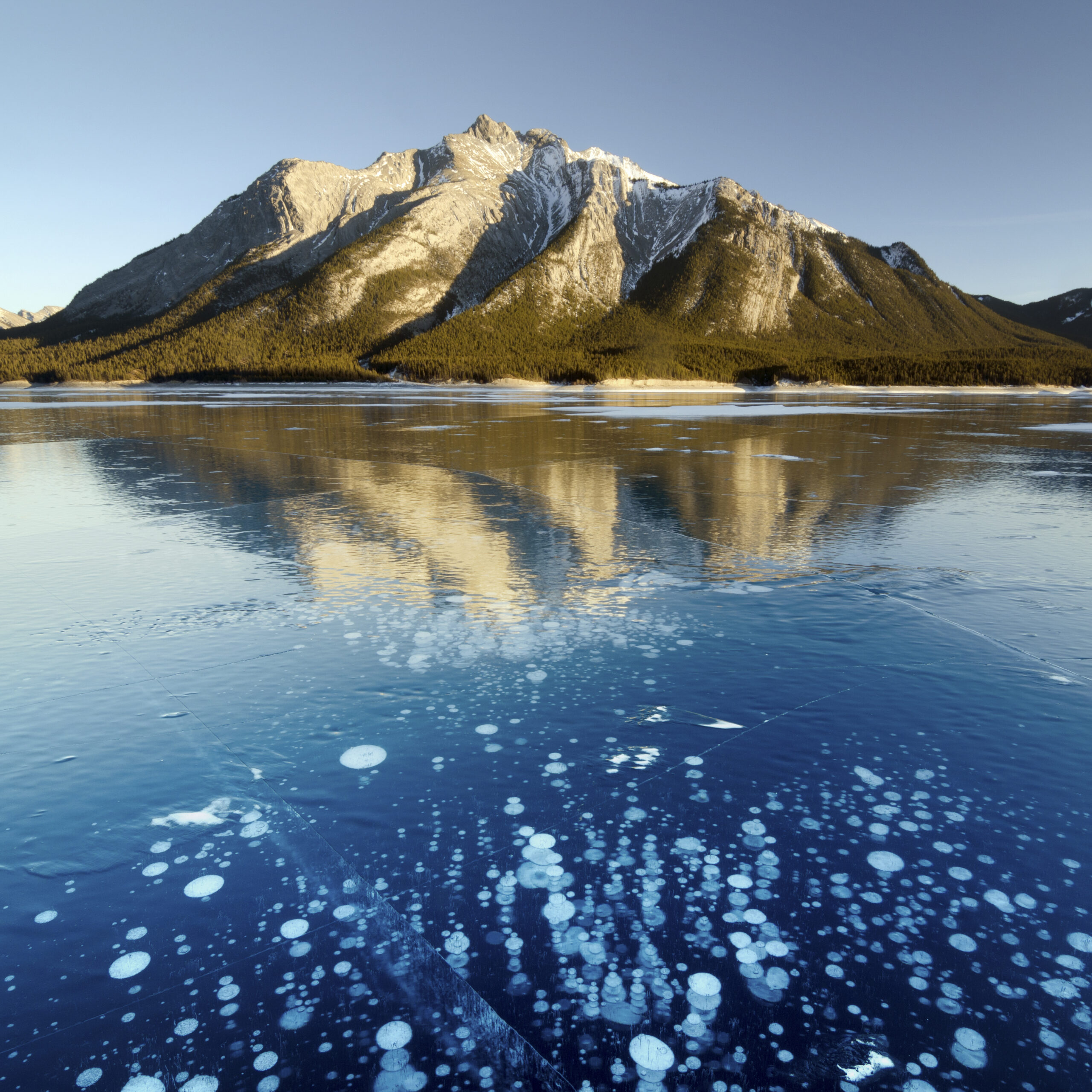 Abraham Lake, Canada (Frozen Methane Bubbles)