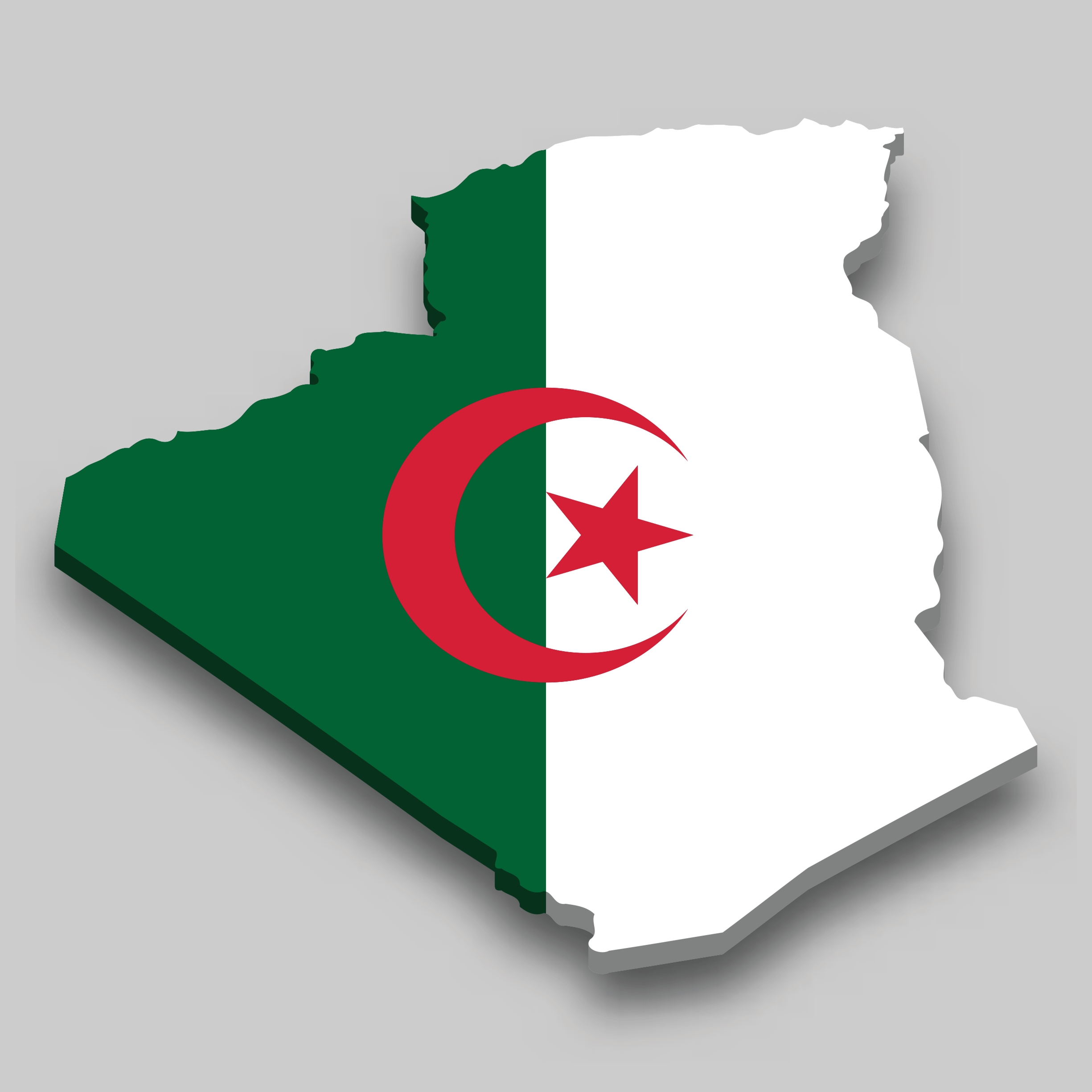 Algeria map flag