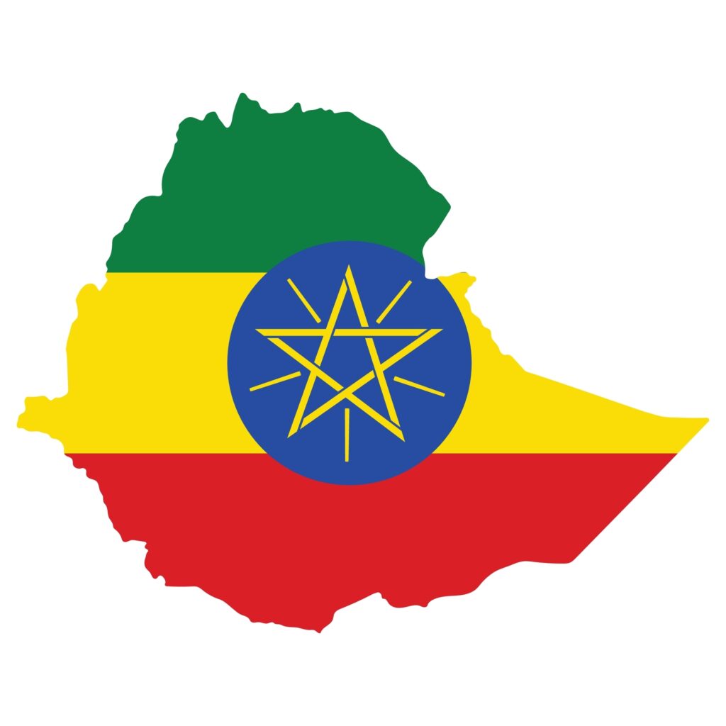 Ethiopia map flag