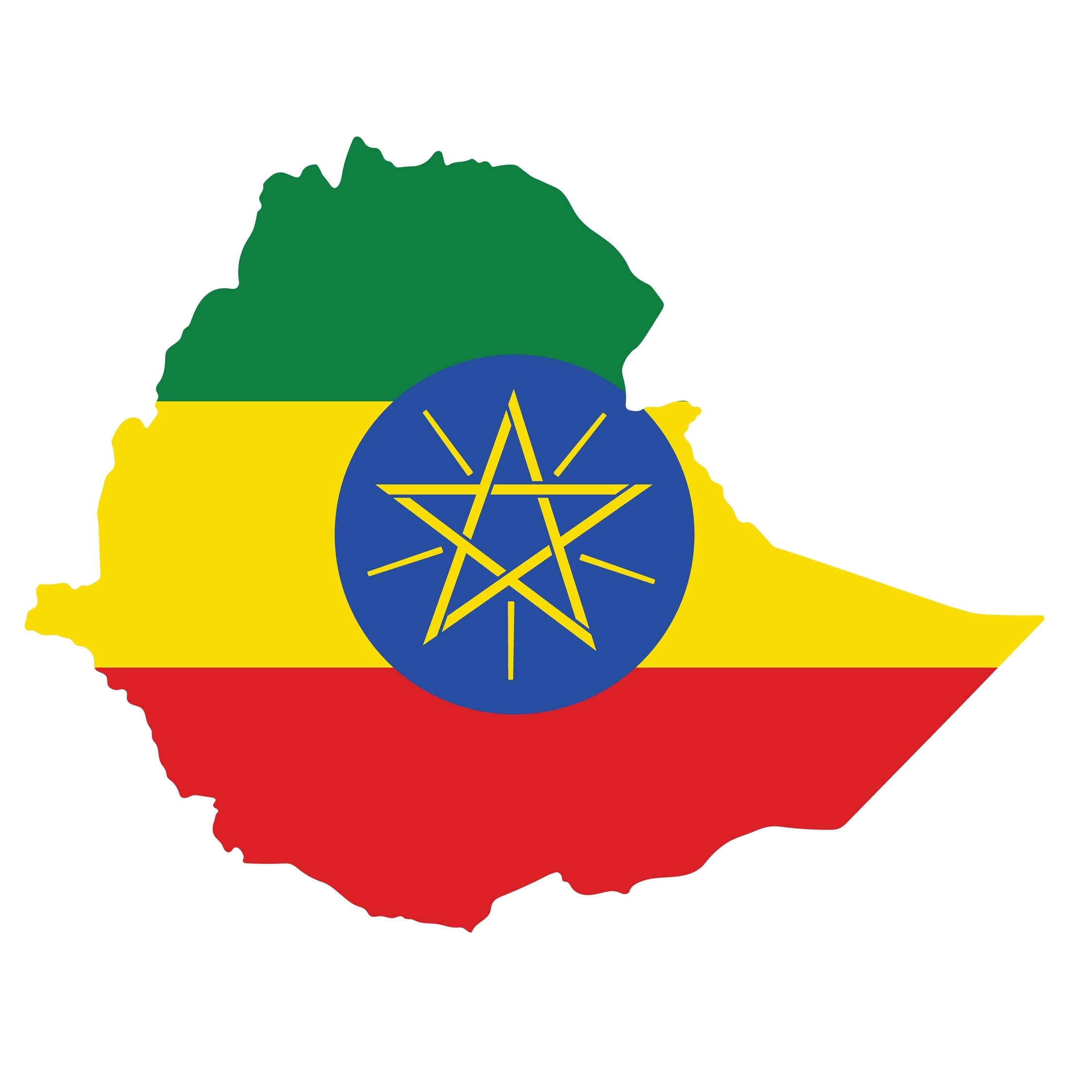 Ethiopia map flag