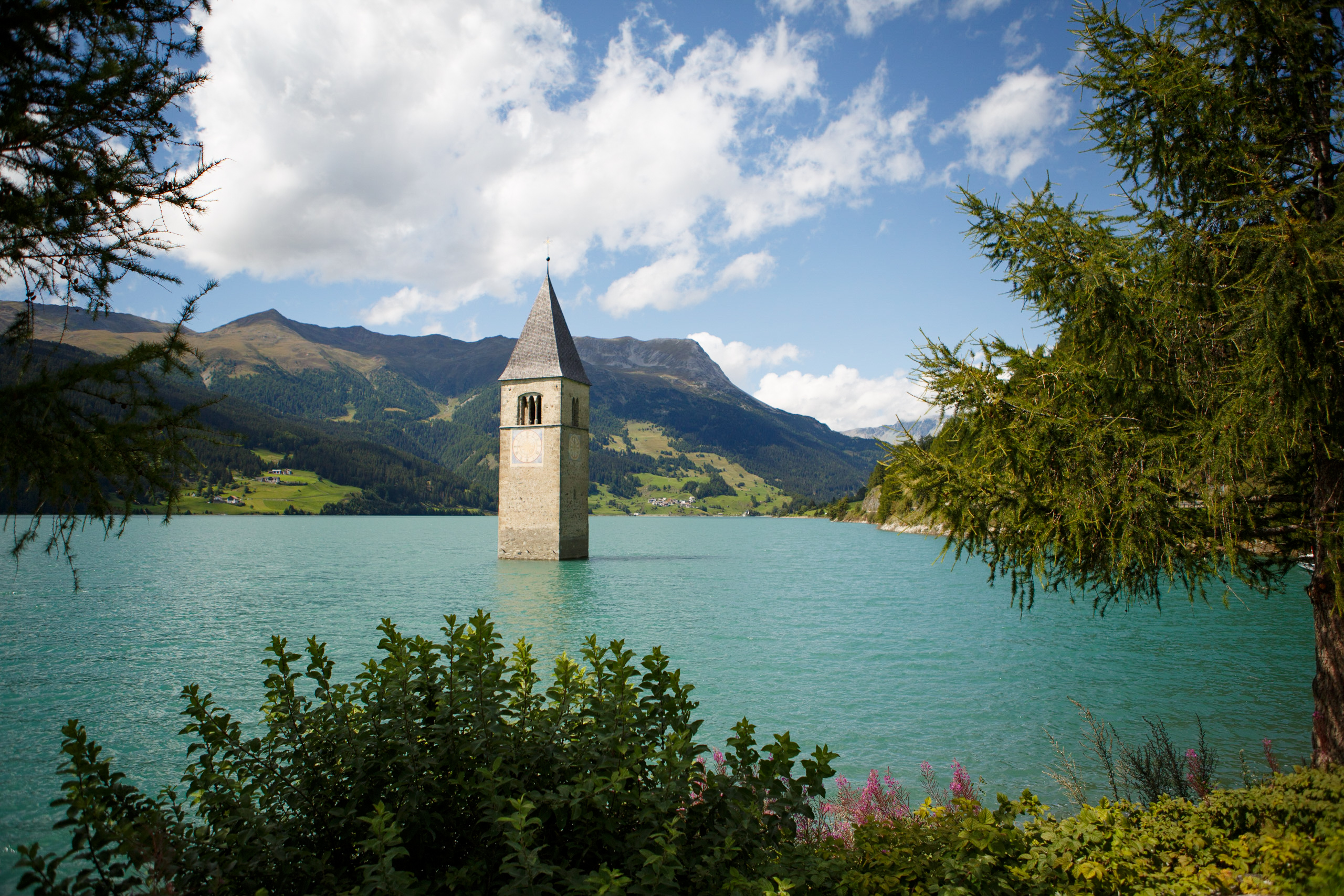 Lake Resia, Italy (Submerged Church Tower)