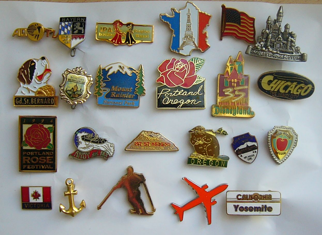 Old Tourism Board Pins and Buttons