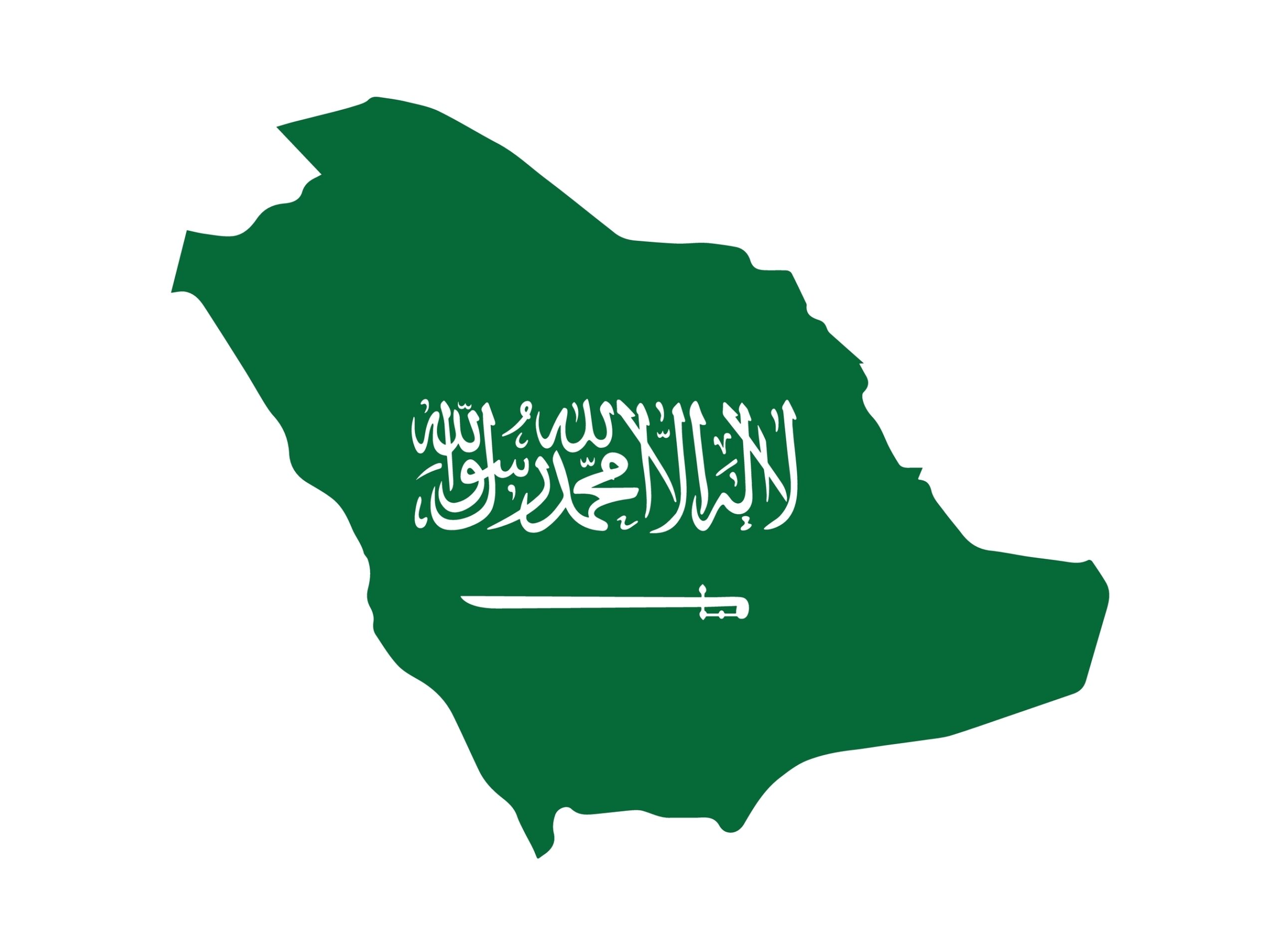 Saudi Arabia map flag