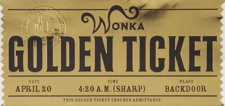 The Wonka Golden Ticket from Willy Wonka & the Chocolate Factory (1971)