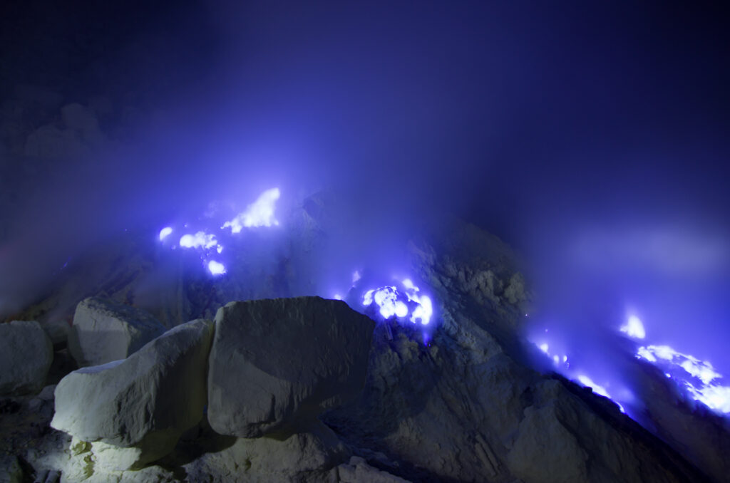 Blue Lava at Kawah Ijen, Indonesia