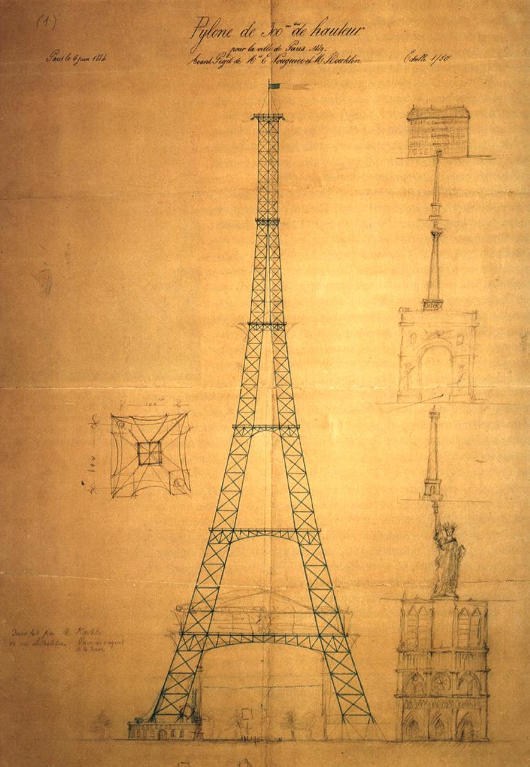 Eiffel Tower Blueprint - Paris, France