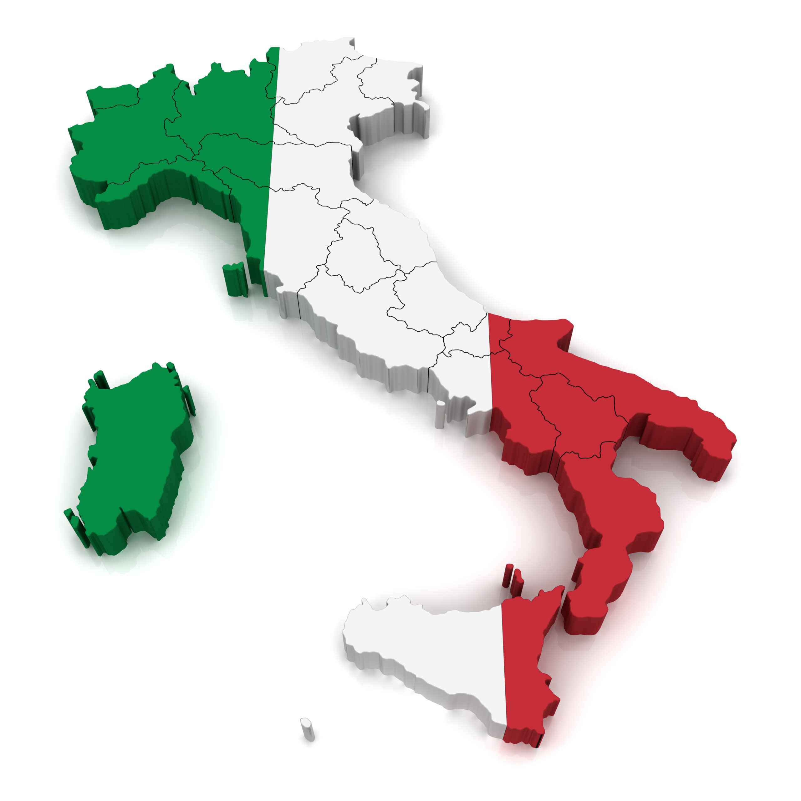 Italy map flag