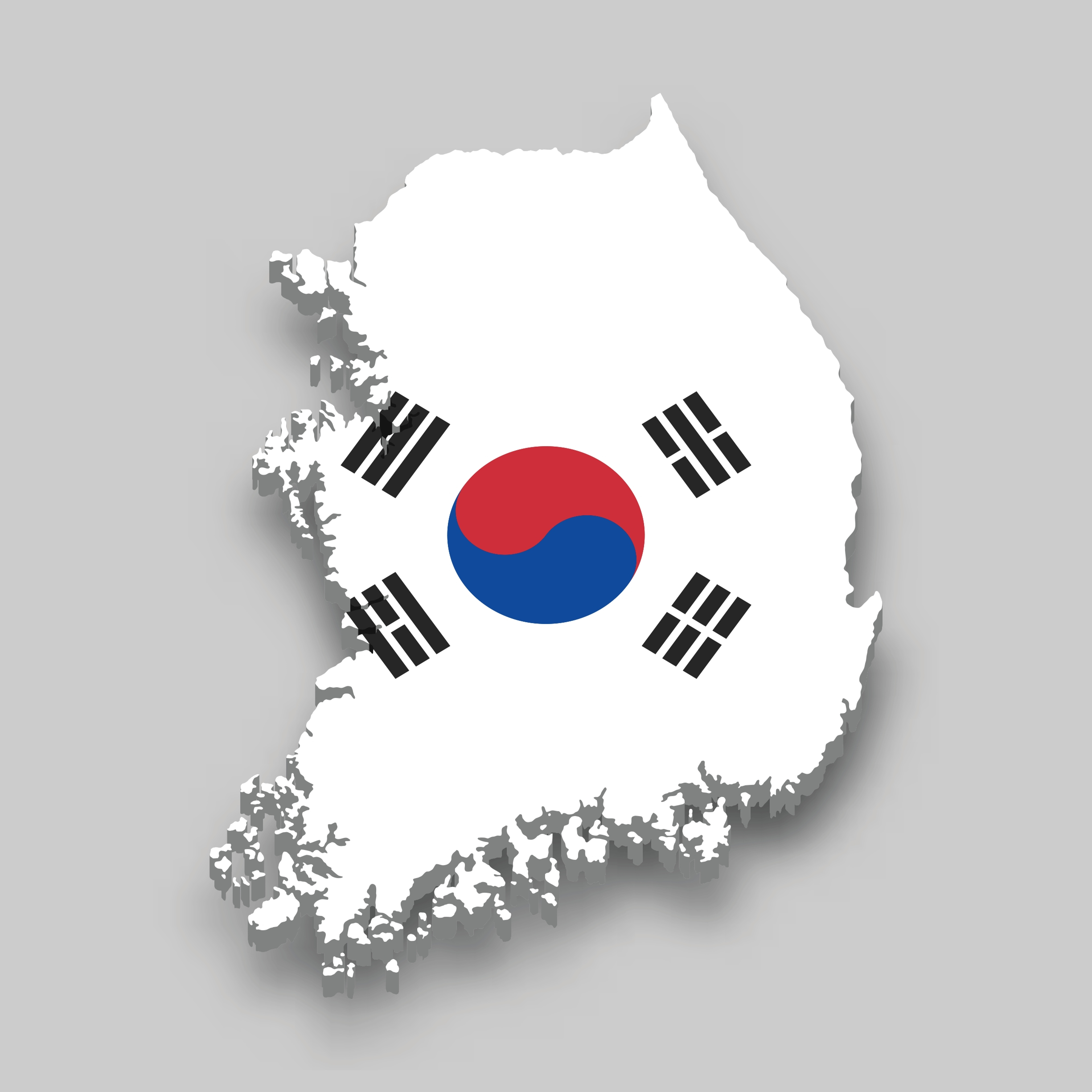 South Korea map flag