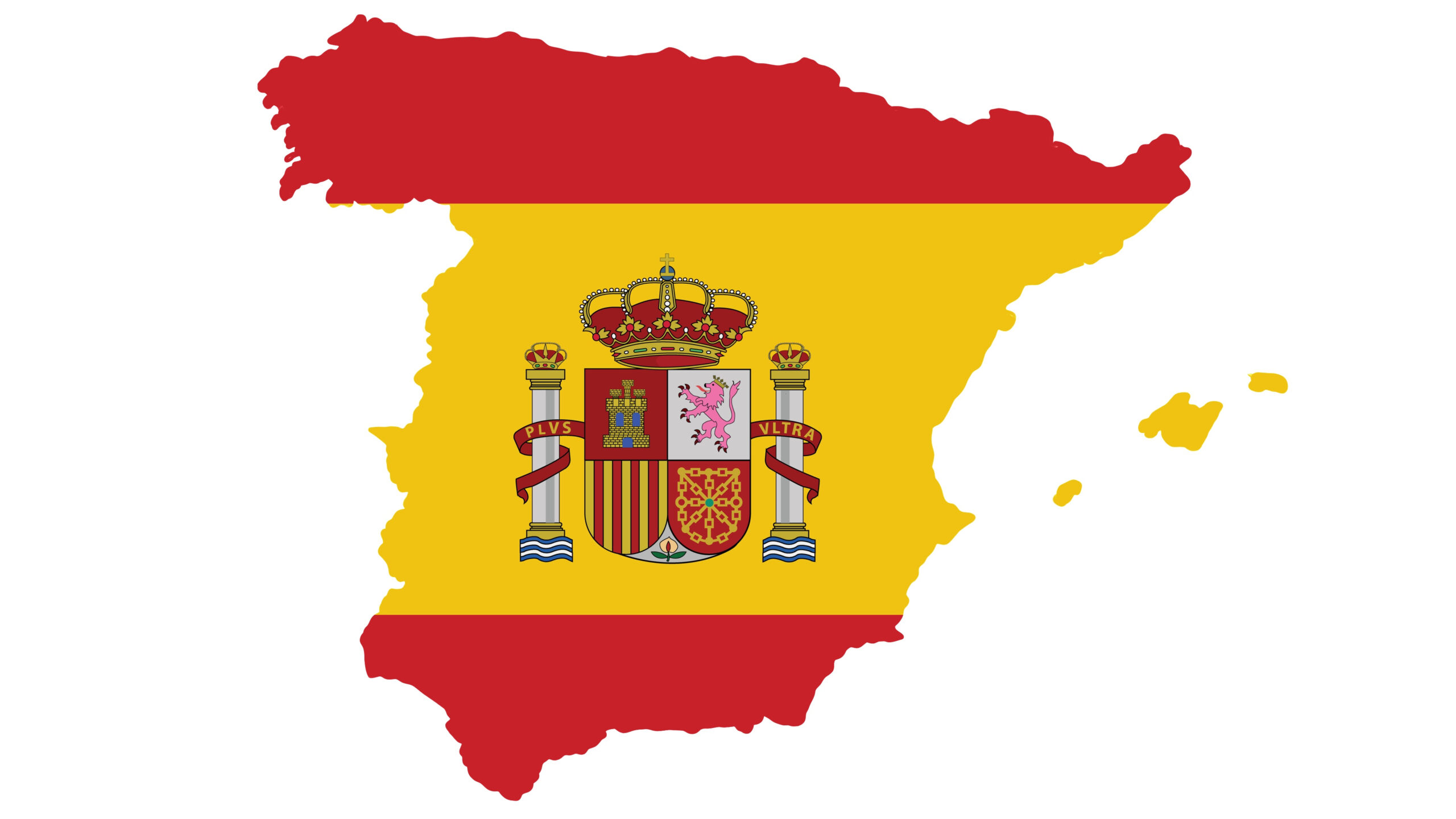 Spain map flag