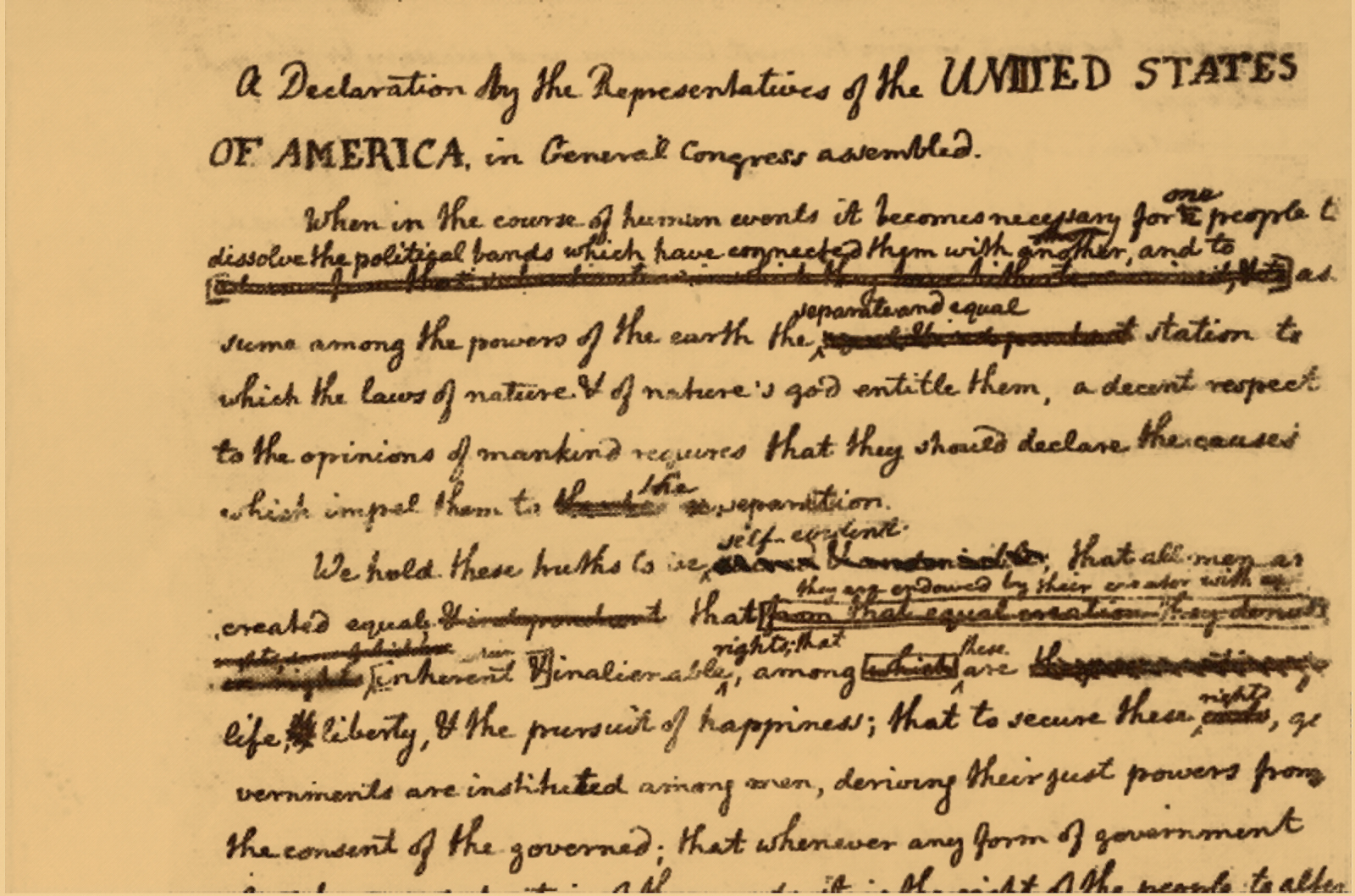 The Original Declaration of Independence Drafts